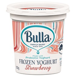 YOGHURT STRAWBERRY FROZEN 97% FAT FREE (12 X 100GM) # 3091 BULLA