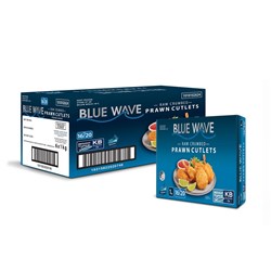 PRAWN CUTLET 16/20 CRUMBED RAW IMP 1KG(6) # 1010102624 BLUE WAVE