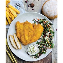 CHICKEN SCHNITZEL JAP PANKO COATED (24 X 250GM) # J-MEDRUSTIC250 CRAFTY CHOOKS