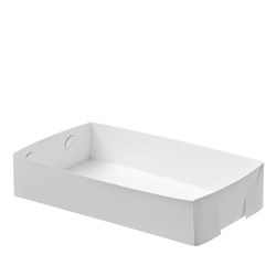 TRAY CARDBOARD WHITE MEDIUM (144 X 220 X 47) 200S #CA-CTMED