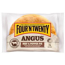 PIE ANGUS BEEF & PEPPER (12 X 220GM) #1001225 FOUR N TWENTY