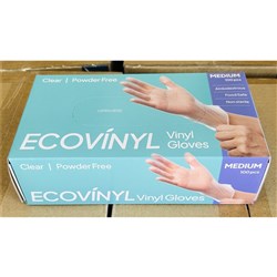 GLOVE ECO VINYL CLEAR P/FREE MEDIUM 100S(10 ) # GLO-ECO-M-PF PLUSPAK
