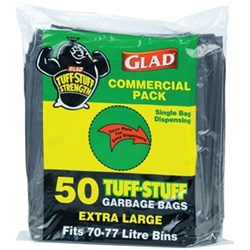 BAG GARBAGE XL BLACK (50 X 75LT) #XLHD50/4 GLAD