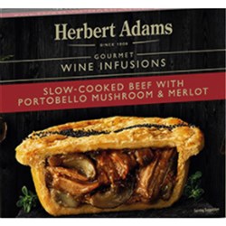 PIE BEEF SLOW COOK PORTOBELLA MUSHROOM & MERLOT (24 X 200GM) # 1000372 HERBERT ADAMS