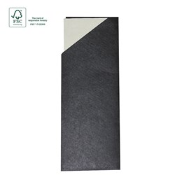 CUTLERY POCKET BLACK & WHITE W WHITE NAPKIN 1000S # CPBK-W HUHTAMAKI