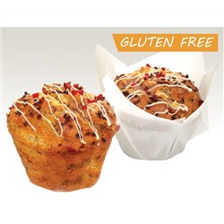 MUFFIN PC RASPBERRY WHITE CHOC GF  (12 X 140GM)(3) # IPMRWC KOOKA BROTHAS