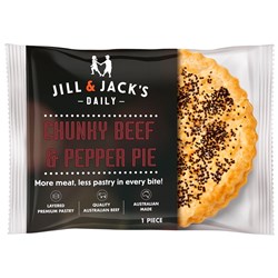 PIE CHUNKY BEEF & PEPPER HEAT IN BAG (12 X 200GM) # 1101685 JILL & JACK