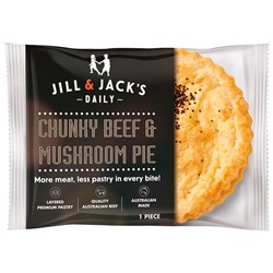 PIE CUNKY BEEF & MUSHROOM HEAT IN BAG (12 X 200GM) # 1101686 JILL & JACK