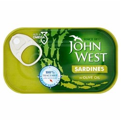 SARDINES IN OLIVE OIL 110GM (20) #11470 JOHN WEST