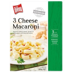 PASTA THREE CHEESE MACARONI (8 X 260GM) #71415 ON THE MENU