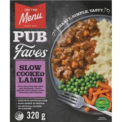 LAMB SLOW COOKED PUB FAVES (8 X 320GM) # 1101119 ON THE MENU