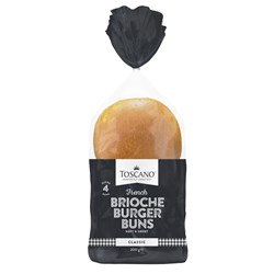 BREAD BUNS BRIOCHE BURGER (10 X 4 X 200GM) # 4111304 TOSCANO