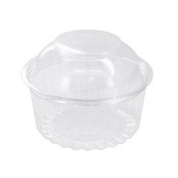 BOWL 12OZ CLEAR SHOWBOWL WITH DOME HINGED LID 50S(5) # SB12DLBP TAILORED