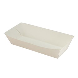 TRAY HOT DOG CARDBOARD WHITE UNCOATED (190X70X50MM) 50S (4) # C-SB0235 CAPRI