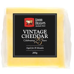 CHEESE CHEDDAR VINTAGE (8 X 200GM) # UDVC200g x 8 UDDER DELIGHTS
