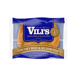 PIE CHUNKY BEEF & MUSHROOM (12 X 160GM) # 300160 VILIS