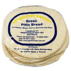 BREAD PITA MEDIUM 24CM 10S(14) # 2604 #50 GOLDEN TOP BAKERY