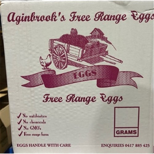 EGGS FREE RANGE 600GM FILLER 15 DOZEN # AFR600FP AGINBROOK