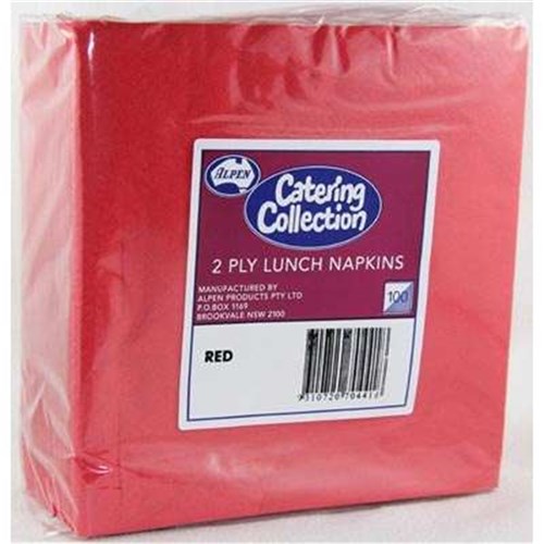 NAPKIN 2PLY RED 100S(20) # 370441 ALPEN