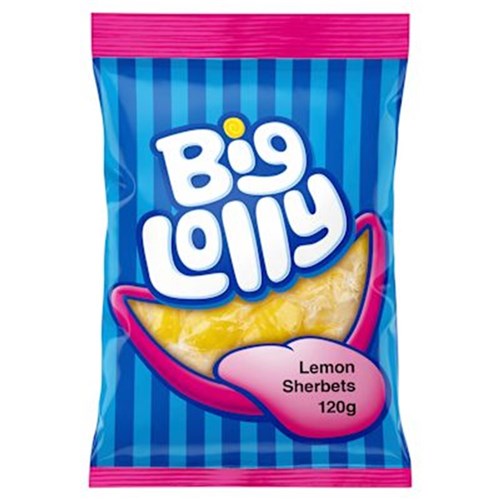 LOLLY LEMON SHERBETS (12 X 120GM) # 563113 BIG LOLLY