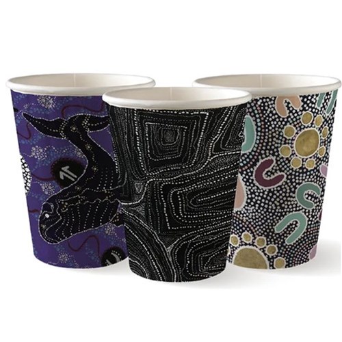 CUP 12OZ DOUBLE WALL FSC MIX INDIGENOUS ART SERIES 40S(25) # BC-12DW-CCAB-ART BIOPAK