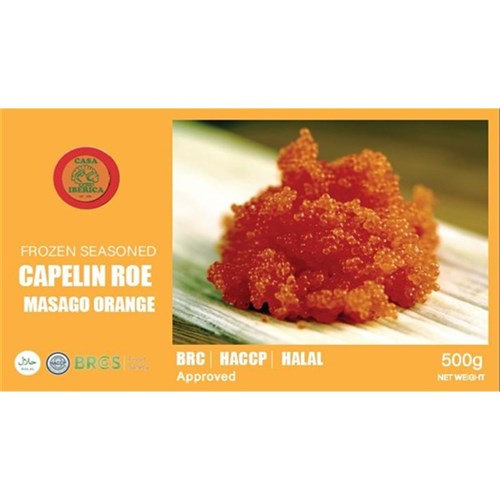 ROE CAPELIN SEASONED MASAGO ORANGE IMP 500GM(10) CASA IBERICA