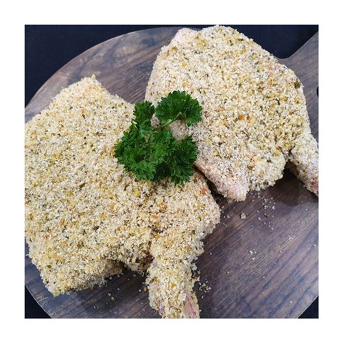PORK CULET SKIN OFF 120GM CRUMBED R/W PER KG # PCUTLET S/OFF DRJ