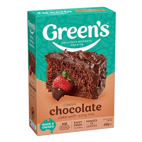 CAKE MIX CHOCOLATE 440GM(6) GREENS
