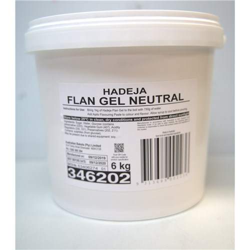 FLAN GEL NEUTRAL GLAZE HADEJA 6KG # 346202 BAKELS