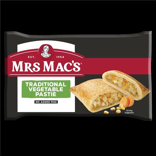 PASTIES VEGETABLE TRADITIONAL (12 X 165GM) # 42955 MRS MACS