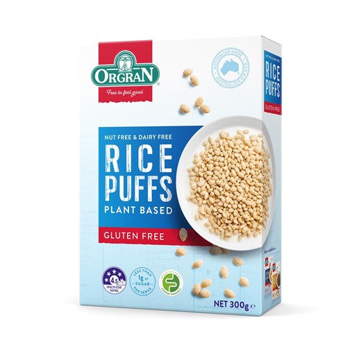 CEREAL RICE PUFFS GF (6 X 300GM) # S2592 ORGRAN