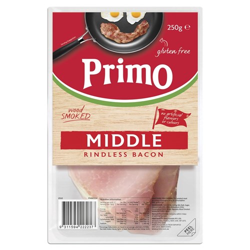 BACON MIDDLE (7 X 250GM) PRIMO