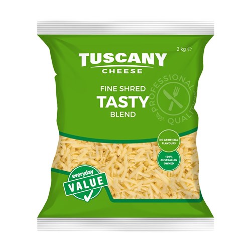 CHEESE TASTY FINE SHRED 2KG(6) # P301521 TUSCANY