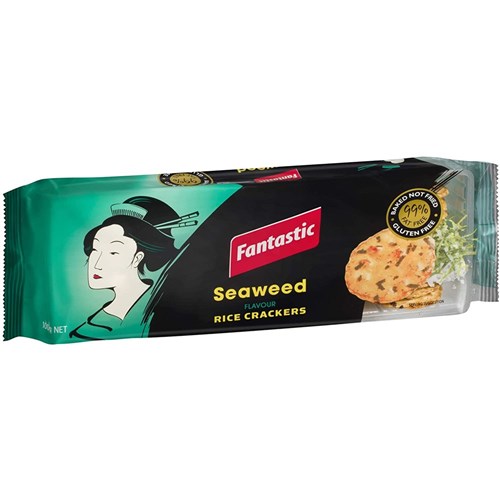 CRACKERS  RICE SEAWEED GF 100GM(12) # 75039834 FANTASTIC