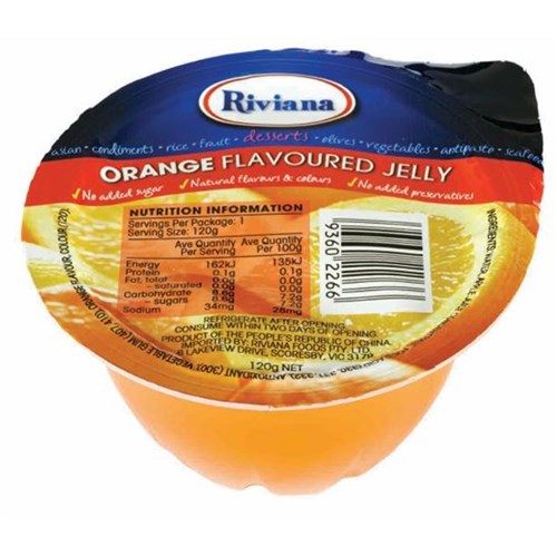 JELLY CUP ORANGE (48 X 120GM) # 2447638 RIVIANA