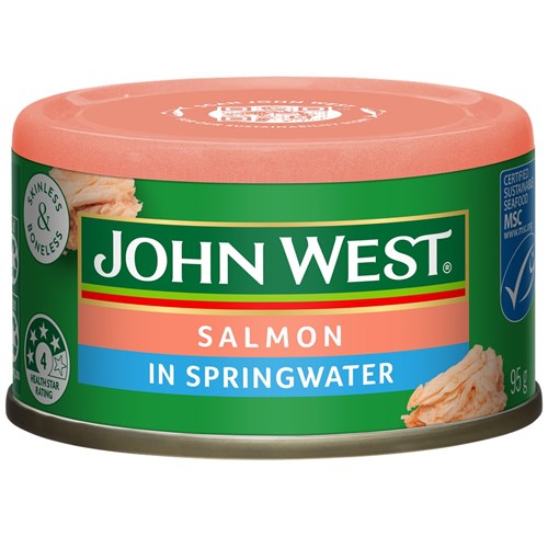 SALMON IN SPRING WATER TEMP (12 X 95GM) # 34118 JOHN WEST