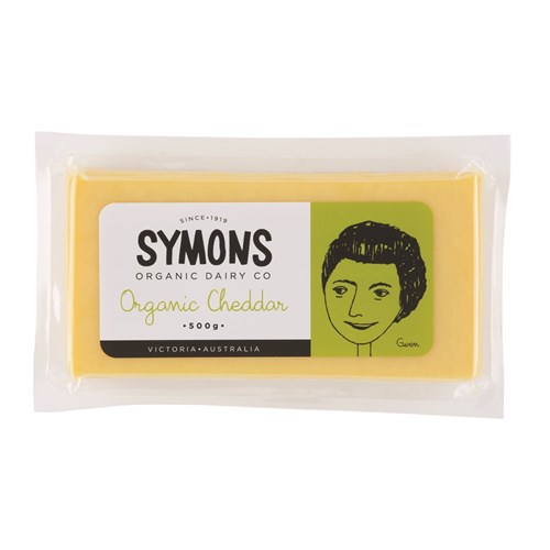 CHEESE CHEDDAR ORGANIC 500GM (12) # SOD003 SYMONS