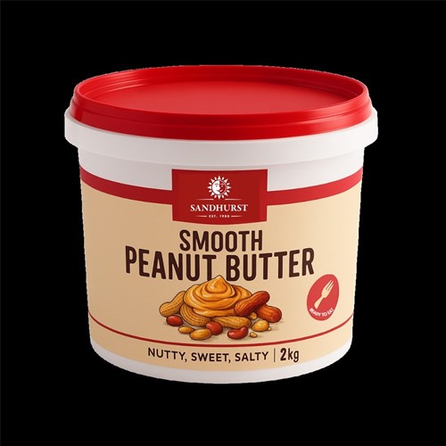 PEANUT BUTTER SMOOTH 2KG(6) # PBSMOO2 SANDHURST