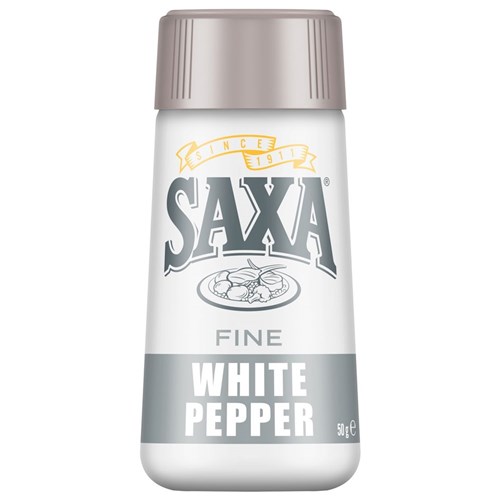 PEPPER WHITE GROUND SHAKER 50GM(6) # 539941 SAXA