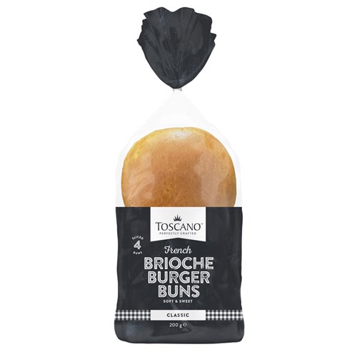 BREAD BUNS BRIOCHE BURGER (10 X 4 X 200GM) # 4111304 TOSCANO