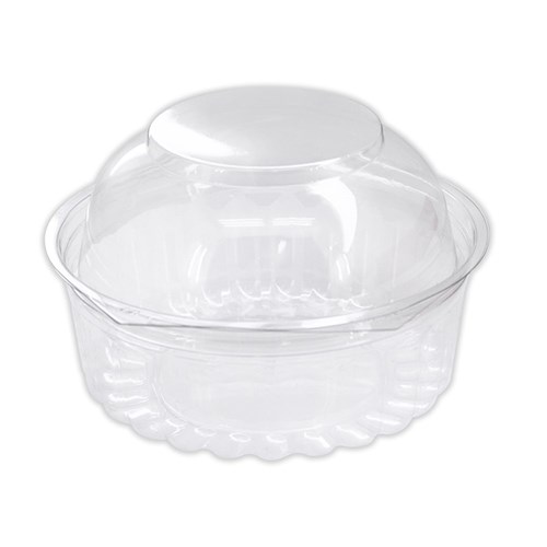 BOWL 8OZ CLEAR SHOWBOWL WITH DOME HINGED LID 50S(5) # SB8DLBP TAILORED