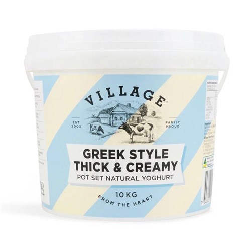 YOGHURT GREEK STYLE THICK & CREAMY 10KG # VILLAGE CHEESE & YOGHURT