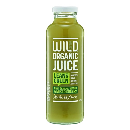 JUICE ORGANIC LEAN & GREEN (12 X 360ML) # W1OJLG360 WILD ONE